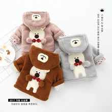 Newborn new children’s clothing autumn and winter cute boys and girls baby wool sweater behind the cartoon bear fashion coat 964