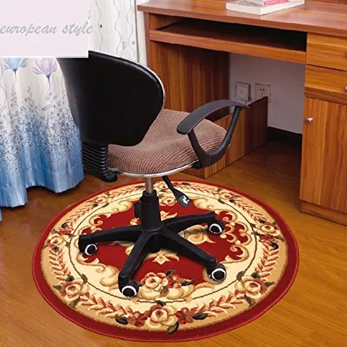

Modern Round Carpet European Round Living Room Rug Wine Red Bedroom Carpet