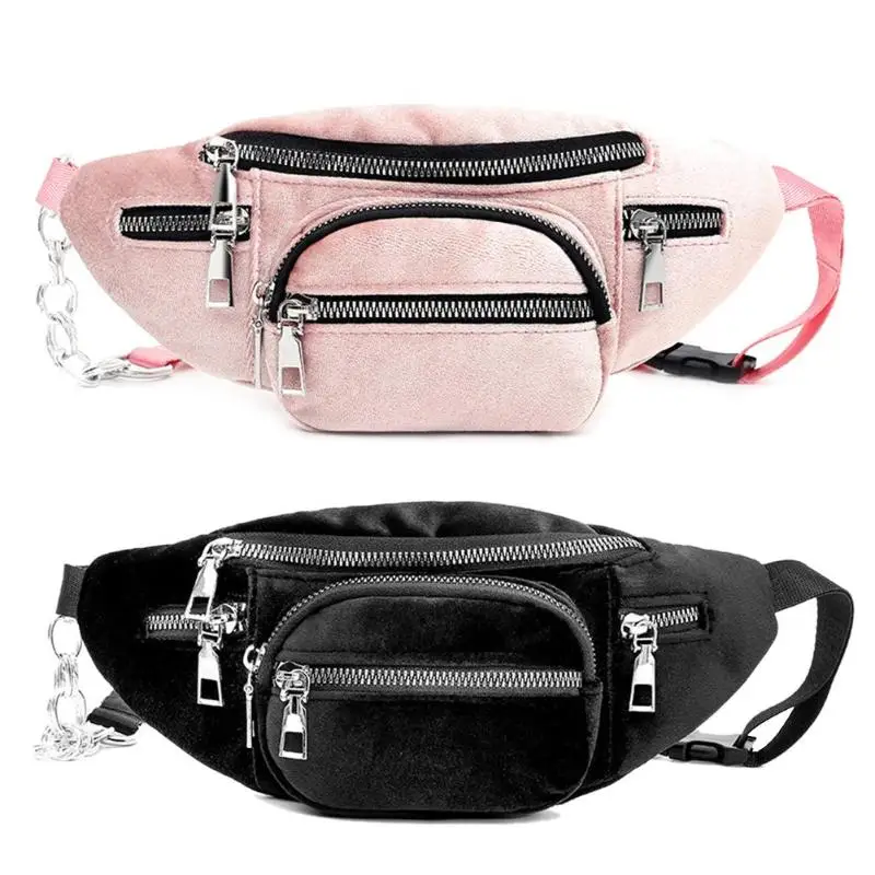 

Fleece Solid Color Shoulder Waist Handbags Unisex Fanny Packs Chest Bags