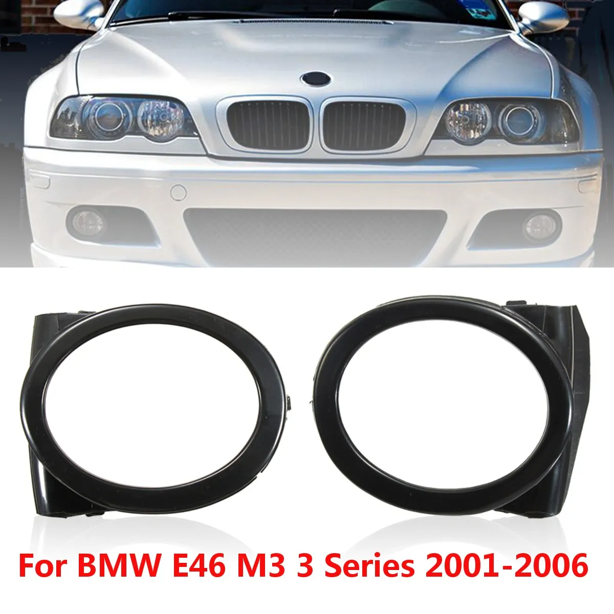 1 пара черные противотуманные фасветильник для BMW E46 M3 Style 01 06|foglight|foglight cover |