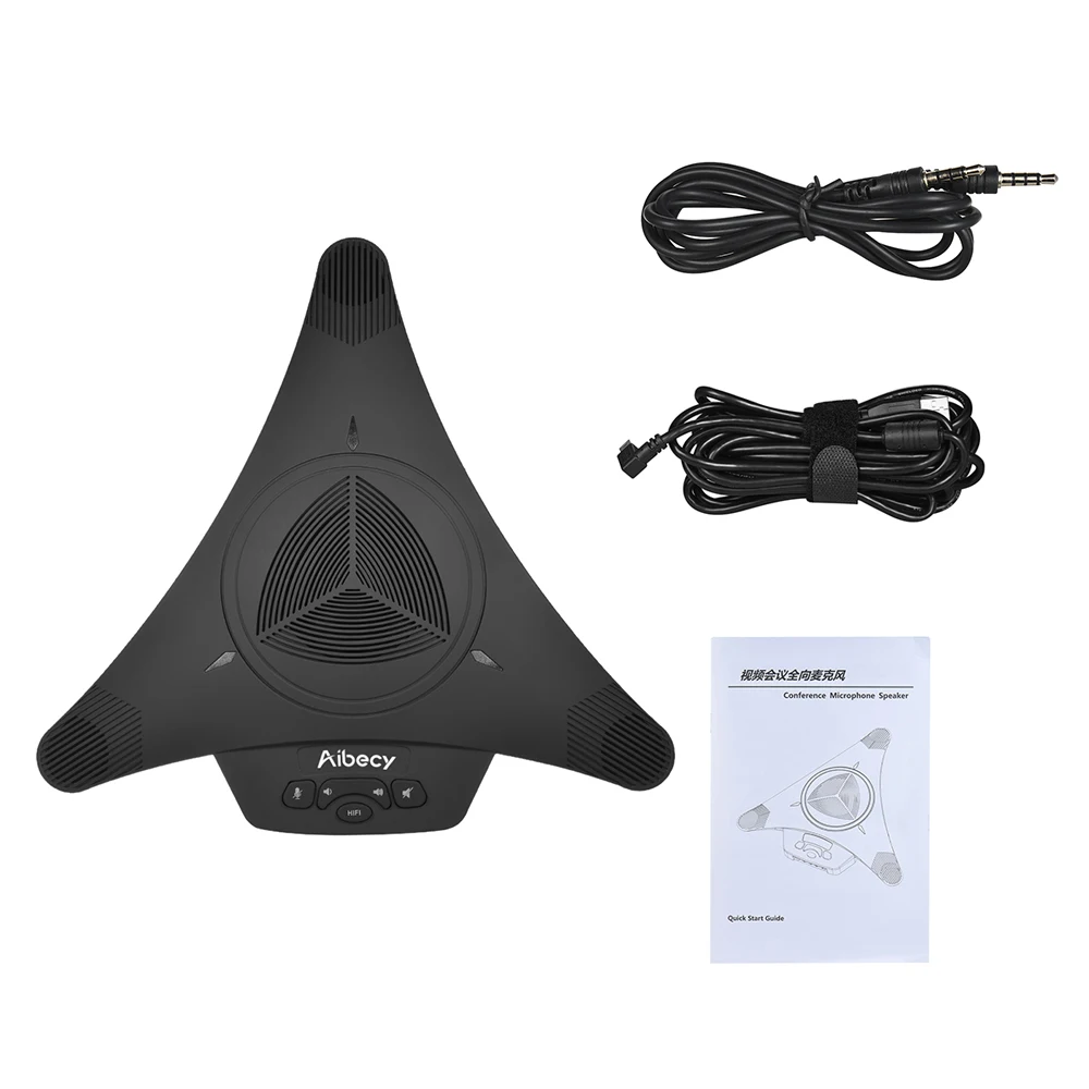 Микрофон Для видеосвязи Aibecy USB 6 м 360d Поддержка Skype MSN QQ для компьютера мобильный