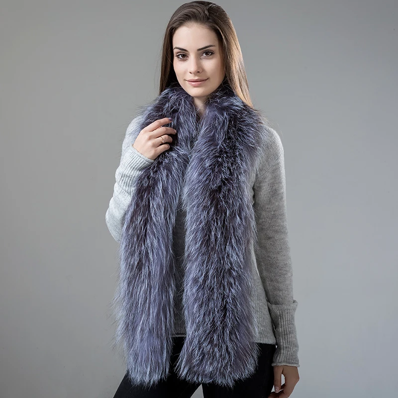  Luxury Real Fox Fur Winter Scarf Women Natural Fur scarves Soft Collar Shawl Wrap Winter Scarf Women new 2017  (7)