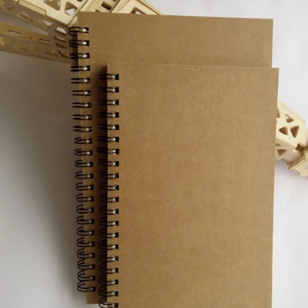 

Retro Spiral Coil Sketchbook Notebook Diary Journal Student Note Pad Book Memo