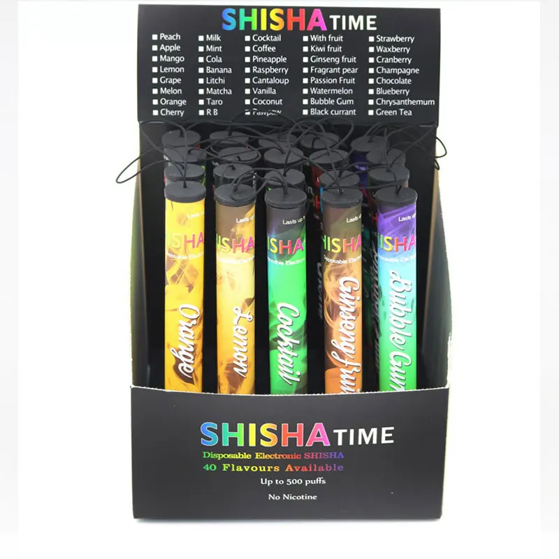 

10pcs/lot portable Fruits Flavor disposable E cigarette 500 Puffs hookah shisha vaporizer pod Vape Stick Pen Vapor Hookah