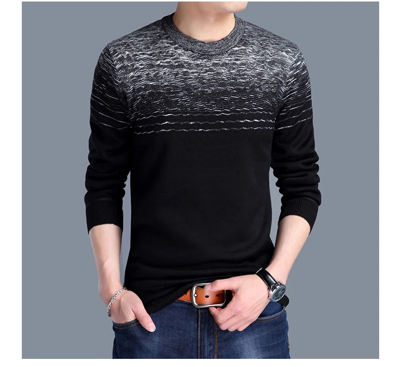 Новый бренд для мужчин s одежда зауженного покроя трикотаж дизайнерский пуловер полосатый свитер платье толстые зимние теплые трикотажные