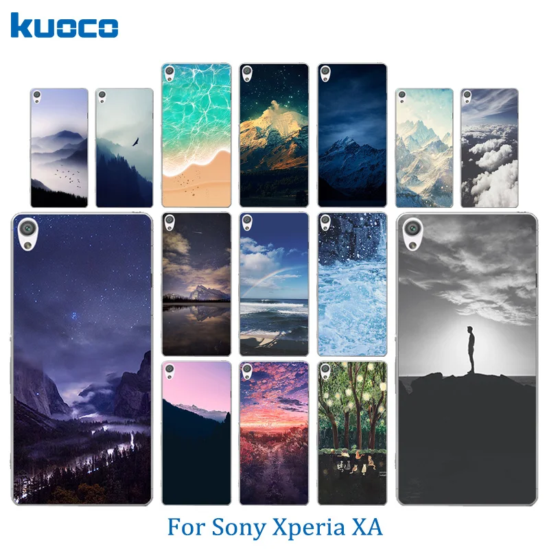Чехлы для телефонов 5 0 дюйма Sony Xperia XA F3111 прозрачная задняя крышка с пейзажным