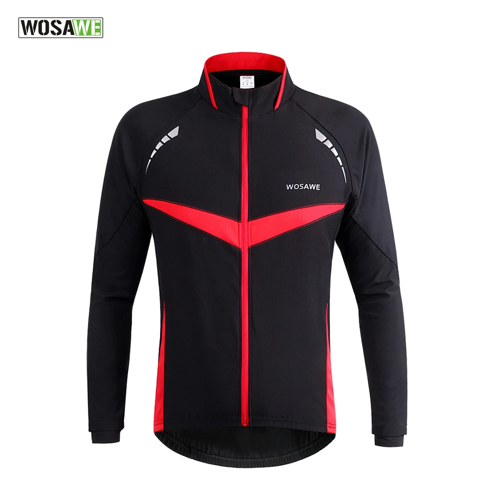 

WOSAWE Winter Autumn Windproof Cycling jacket Long Sleeve Cycling Jersey Clothing Wear Reflective Running Bike Jackets