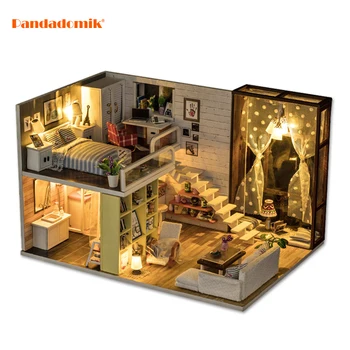 

Pandadomik DIY Toy Doll House Assemble Creative Toys for Girls Model Building Kits Doll Accessories Set Kids Birthday Gifts