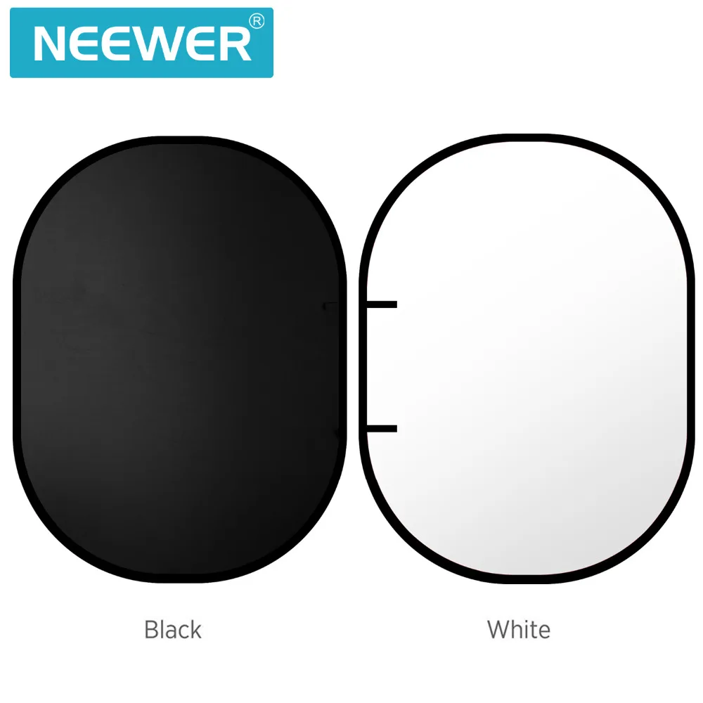 Черный/белый двухсторонний муслиновый фон Neewer-78 7x59 дюймов/200x150 см круглый