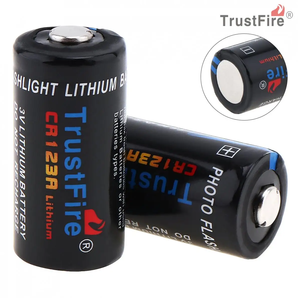 

TrustFire 2pcs CR123A 3V 1400mAh Lithium Battery with Safety Relief Valve for Flashlight / Headlamp / Camera