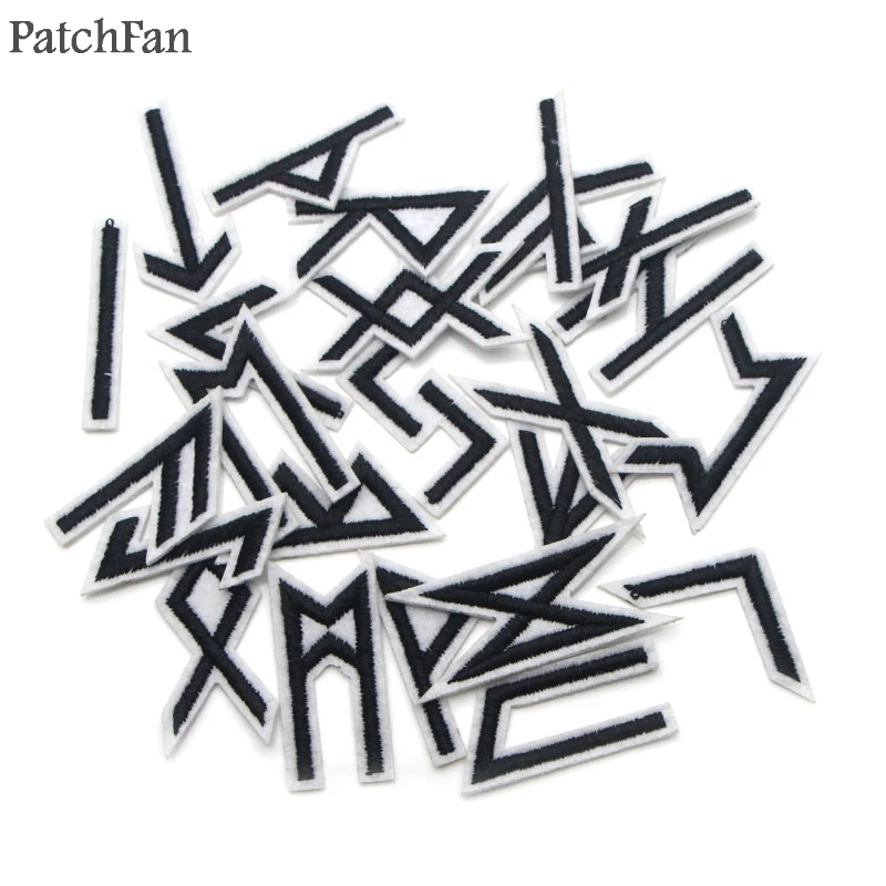 Patchfan руны викингов 24 шт. Вышитые заплаты para одежда аппликации для