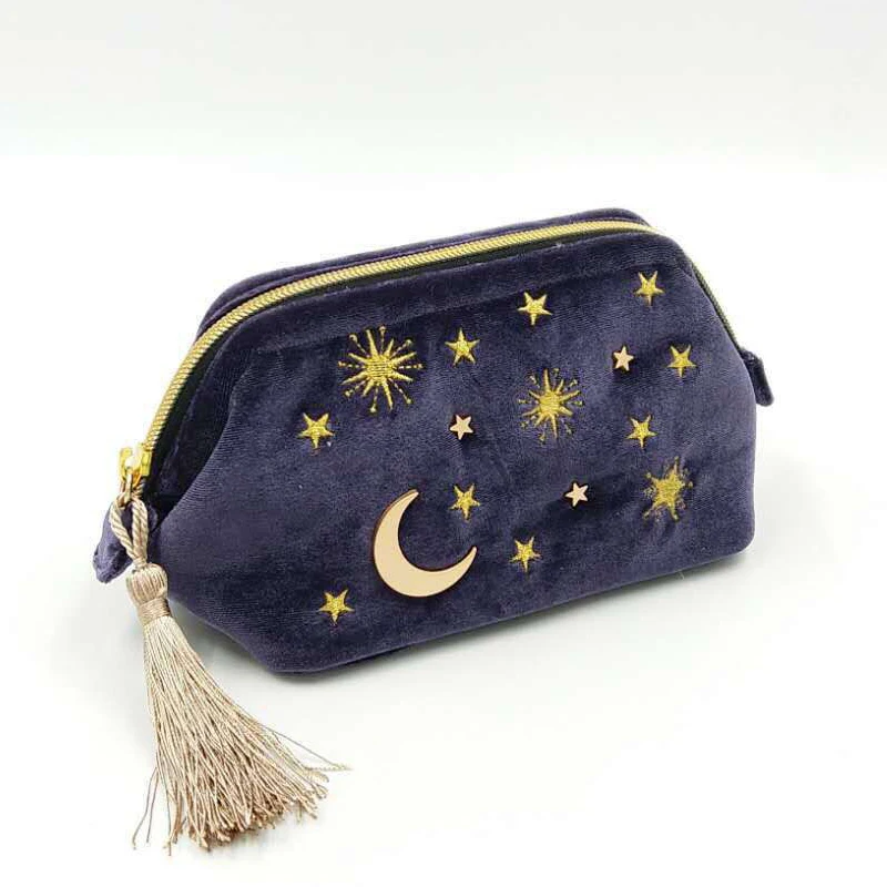 Moon Tarot Card Pouch Celestial Tarot Card Bag Moon and Stars Pouch Boho Make up Pouch Large Make up Bag Cute Accessory Pouch