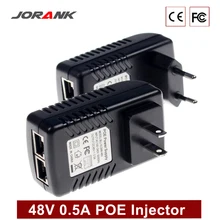 JORANK наблюдения Cctv 48 В 0.5A 24 Вт POE настенный штекер Poe инжектор Ethernet адаптер Ip камера PoE телефон Питание США ЕС разъем