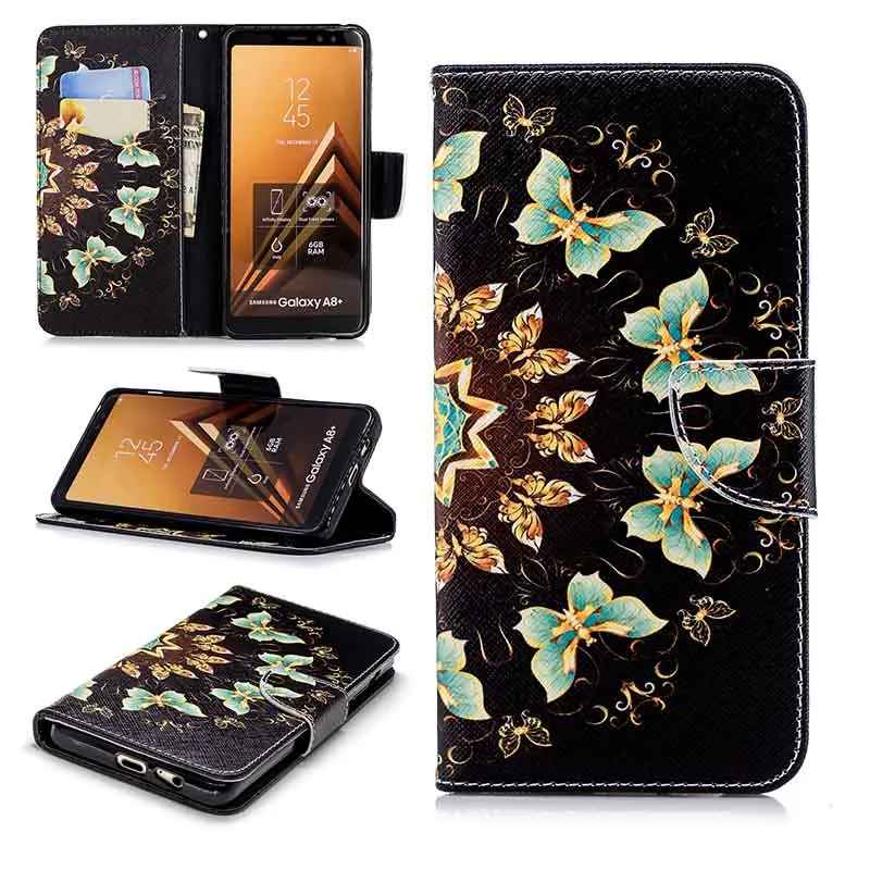 KEFO For Samsung Galaxy A8 Plus A6 Plus 2018 A5 2017 Case New Painting PU Leather Wallet Flip Luxury Book Style Cover Coque Capa (4)