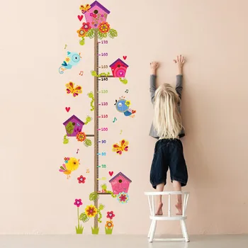 Cartoon Animal Modern Style Plane Wall Sticker Children 3D Height Chart Measure Waterproof Art Mural For Baby Room Living Room 1