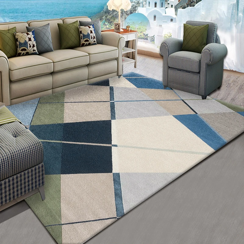 

Nordic Soft Geometric Carpets For Living Room Floor Bedside Bedroom Rugs Sofa Coffee Table Blanket Home Decor Anti-slip Mats