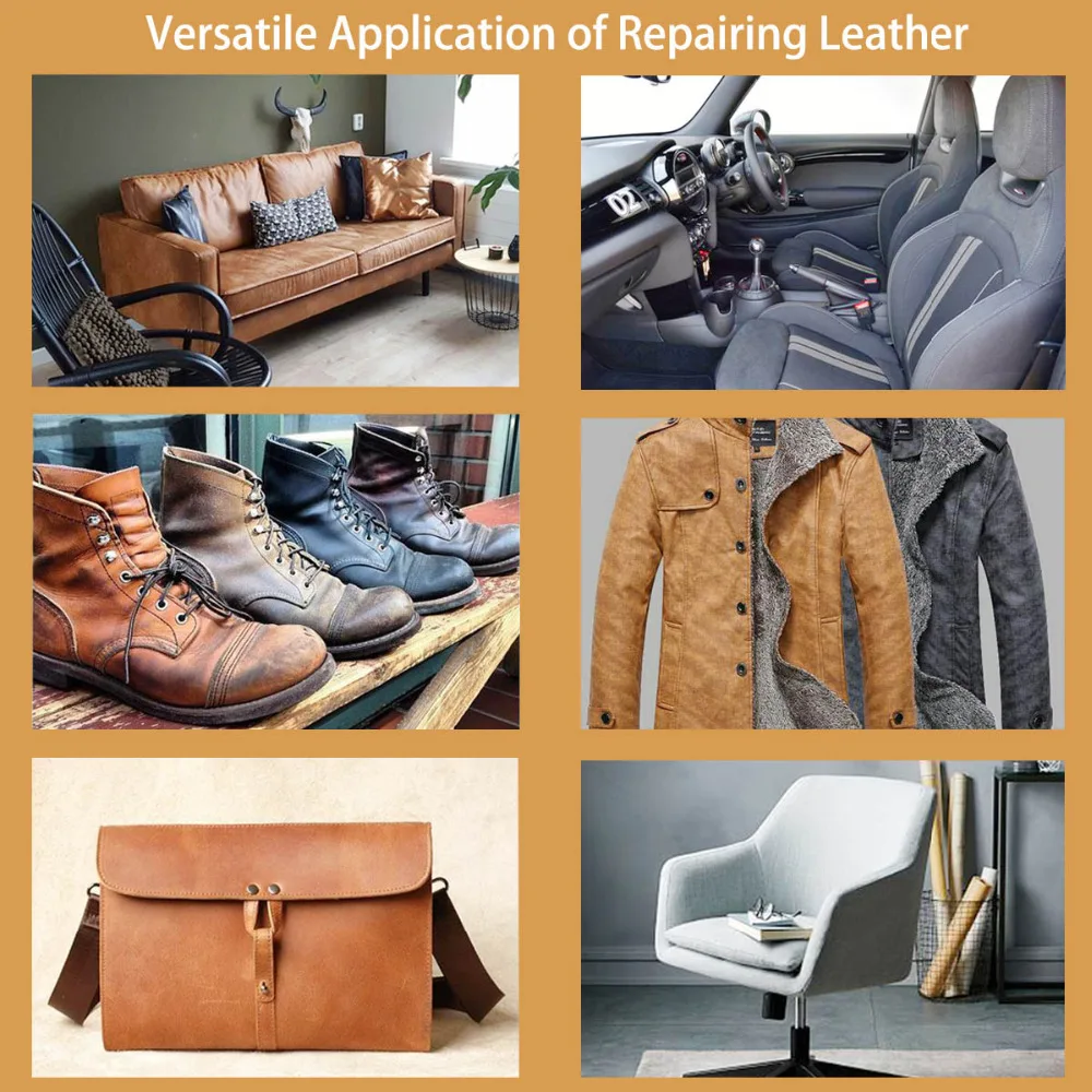 VISBELLA Leather repair glue kit vinyl color paste for car seat fur clothing leather boots Rips fix crack cuts restoration tools VISBELLA Leather repair glue kit vinyl color paste for car seat fur clothing leather boots Rips fix crack cuts restoration tools