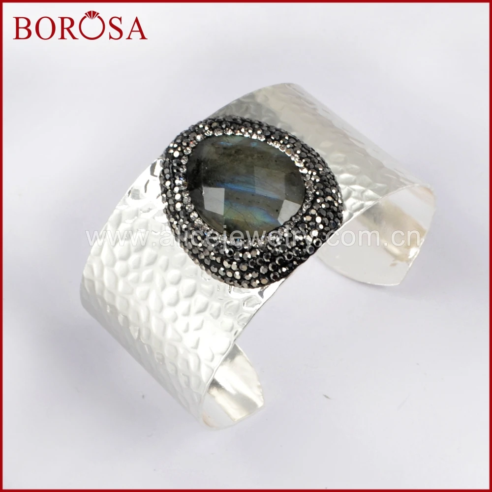 BOROSA 5 шт. бриллиантовые ювелирные изделия Позолоченные Стразы паве Лабрадорит