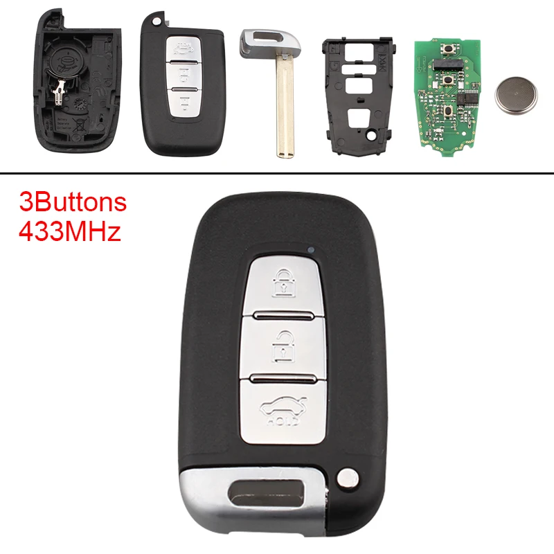 

434MHz 3 Buttons Keyless Remote Key Fob with PCF7952 Chip for HYUNDAI I30 I45 Ix35 Genesis Equus Veloster Tucson Sonata Elantra