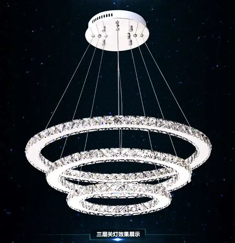 AC00-240V tres lado control remoto araña de cristal LED colgante lámparas LED de montaje en techo colgante iluminación colgante