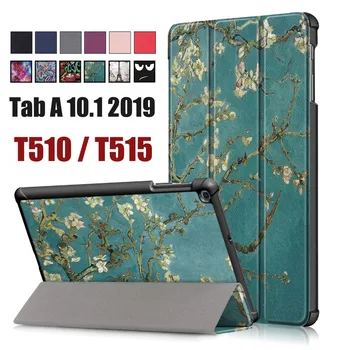 

For Samsung Galaxy Tab A 10.1 2019 T510 T515 Business Painted Sleep Wakup PU Slim Leather Book Flip Smart Cover Case