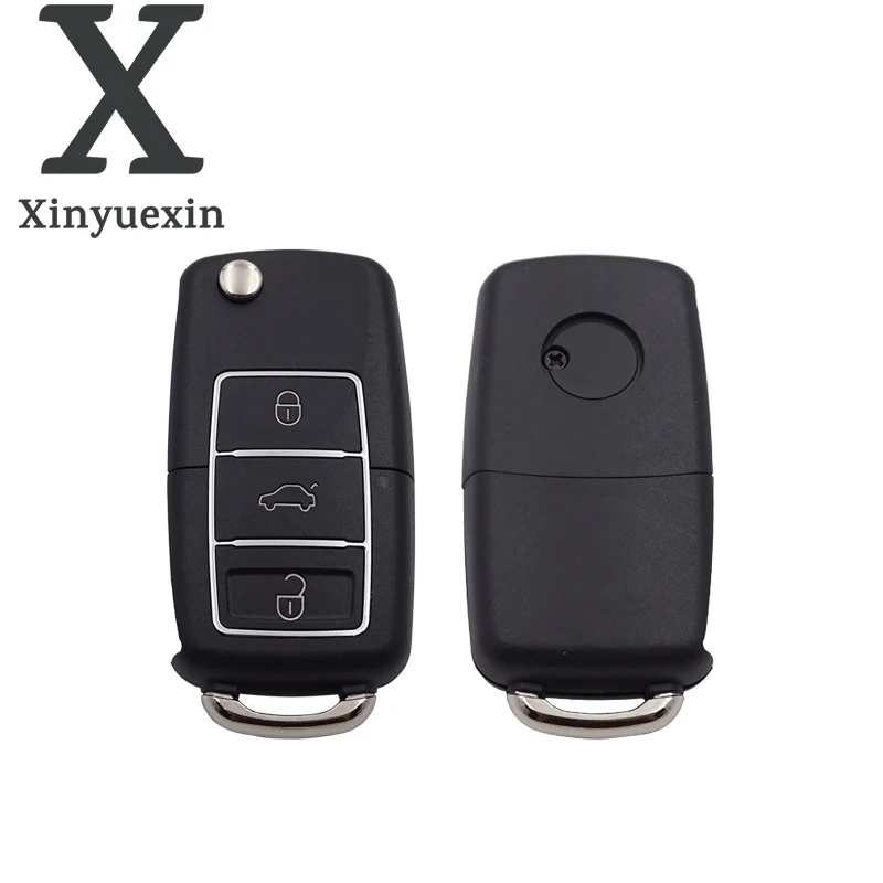 Xinyuexin 3 Buttons Flip Folding Remote Car Key Cover Fob for VW Passat Polo Golf  Tiguan Beetle Jetta Waterproof Style