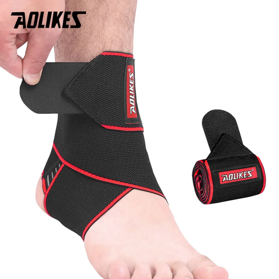 AOLIKES 1 шт. поддержка лодыжки Спорт анти-скольжение лодыжки Brace протектор регулируемое эластичное Защитное приспособление - Цвет: Red