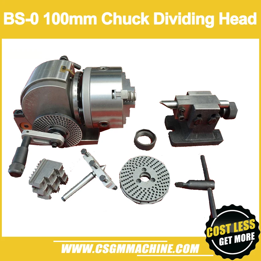 

BS-0 Dividing Head with 100m 3-jaw chuck CNC milling machine universal dividing head with tail stock