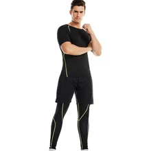 Мужская спортивная одежда набор для йоги фитнес одежда для спортзала и бега теннисная футболка Свободные облегающие шорты обтягивающие леггинсы брюки