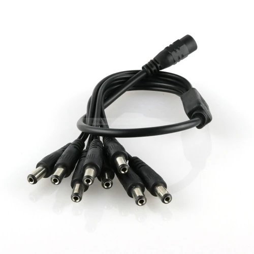 

DHL (200 pcs/lot ) 5.5 x 2.1mm 1 Female To 8 Male AC DC Power Supply Cable Splitter For CCTV LED Strip Wholesale