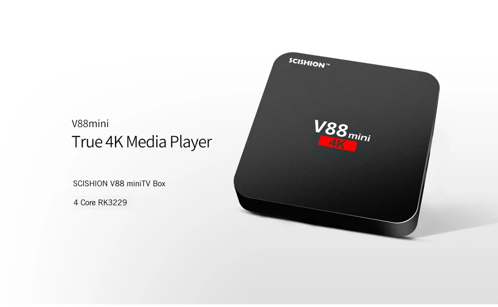 SCISHION V88 mini Android 6.0 Smart TV Box 8G RK3229 Quad-Core HD 4K H.265 Media 