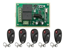 Nueva DC12V 2CH RF Sistema de Interruptor de Control Remoto Inalámbrico Receptor Transmisor con Dos botones para Aparatos de Puerta de Puerta de Garaje