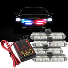 4x4LED DC 12V Strobe Warning light Police light Car Truck Light Flashing Firemen Lights Ambulance White Yellow Red Blue 4x4LED DC 12V Strobe Warning light Police light Car Truck Light Flashing Firemen Lights Ambulance White Yellow Red Blue