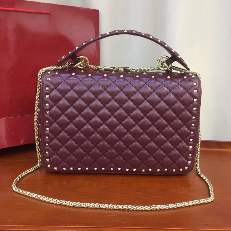 

Brand Women Bags Luxury Handbags Women Messenger Bags Cover Rivet Bag Girls chain Shoulder Bag Ladies real Leather Handbags