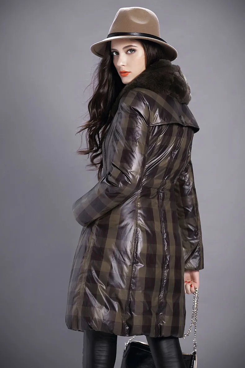 Women Bright Winter Coat Adjustable Waist Long Jackets Female 2018 New Padded Plaid Coats Hooded Autumn Warm Jacket AS037 (6)