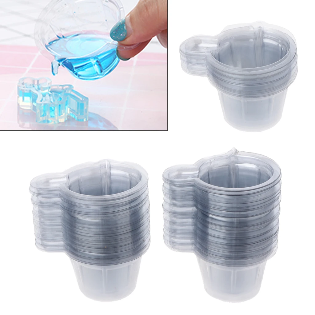 

100Pcs 40ML Plastic Disposable Cups Dispenser For DIY Epoxy Resin Jewelry Making