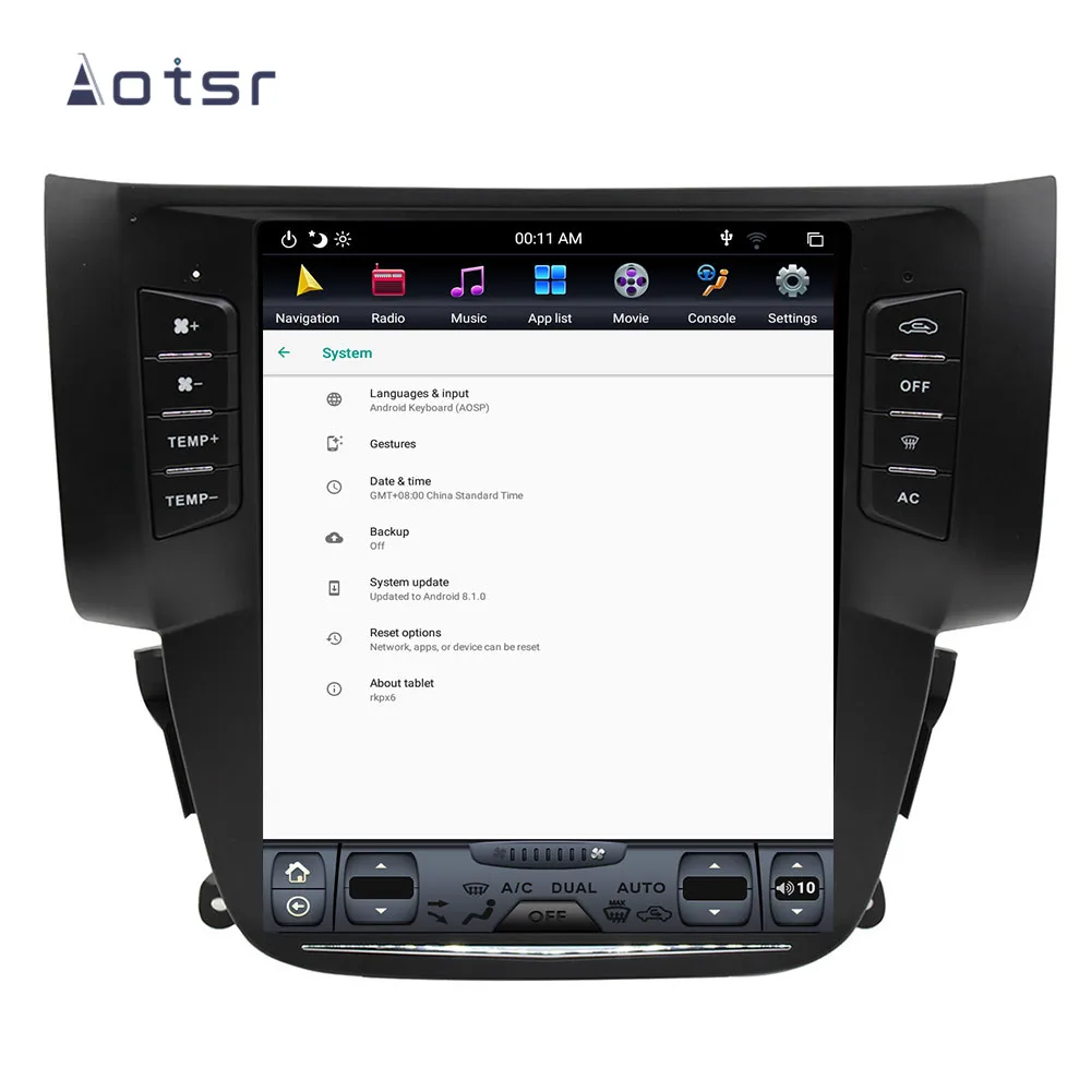 Clearance Tesla style Android 8.1 GPS Navigation Car DVD Player For Nissan Sylphy 2012-2016 Car Auto radio stereo multimedia player 4+64GB 5