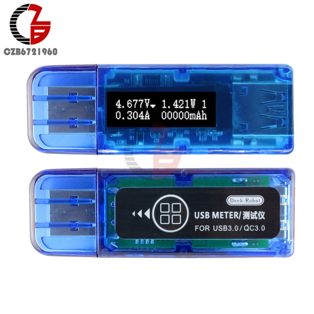USB 3 0 тестер постоянного тока 7 в 22 а 65 Вт OLED цифровой вольтметр Амперметр мощности