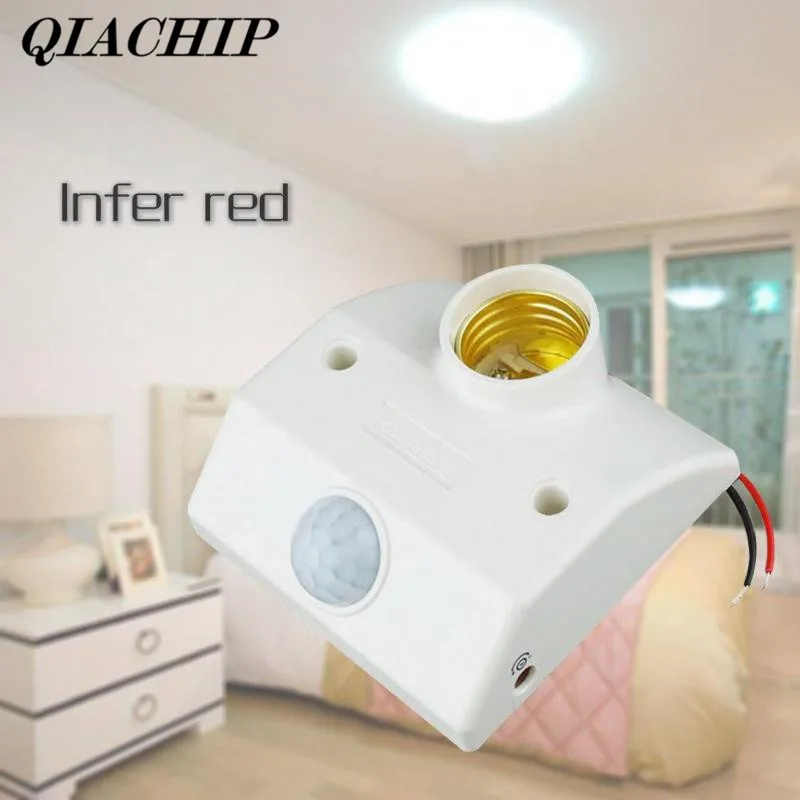 

QIACHIP 220V 50/60HZ Infrared Human Body Induction Light Smart Sensor Switch Detector Ceiling LED Lamp Bulb Auto On/Off E