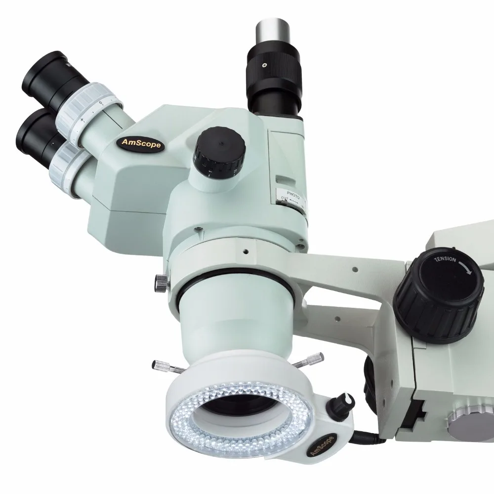 AmScope 조절식 144 LED 링 라이트 조명기, 스테레오 현미경 및 카메라용 용품