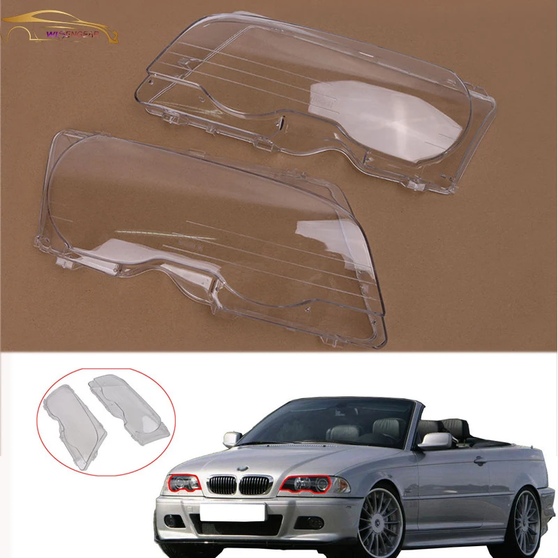 

WISENGEAR Car Headlight Headlamp Cover Shell Plastic Lens For BMW 3 Series E46 Coupe Convertible M3 323Ci 325Ci 328Ci 330Ci *