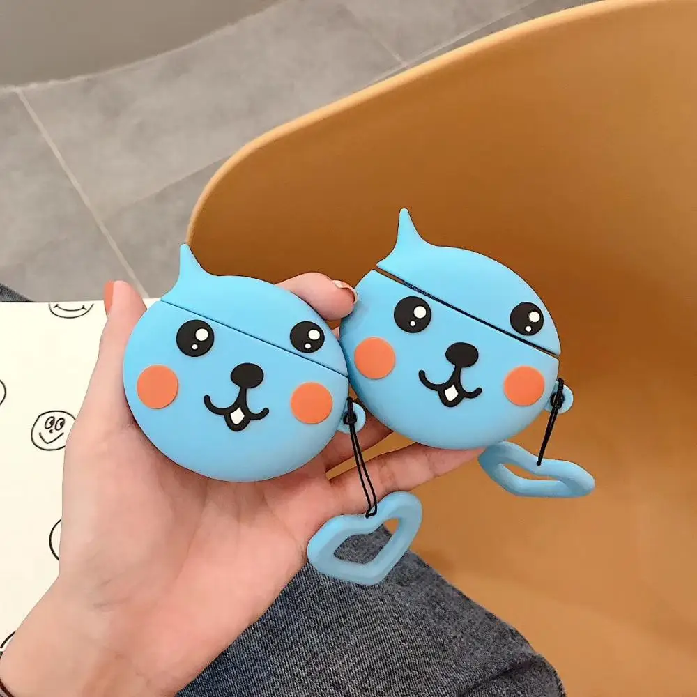 

3D super cute WeChat queer +ring wireless Bluetooth headset set Silicone Case For Airpods Earphone Protective Shockproof cases