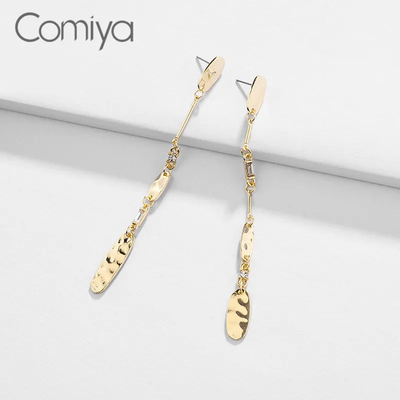 

Comiya Brand Zinc Alloy Dangle Earrings Gold Color Elegant Accessories From Indian Europe Fashion Long Drop Earring Wholesale