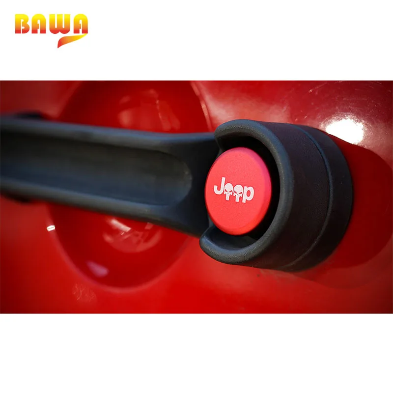 Наклейки BAWA на кнопки дверной ручки для Jeep Wrangler JK 2007 2017 из алюминиевого сплава