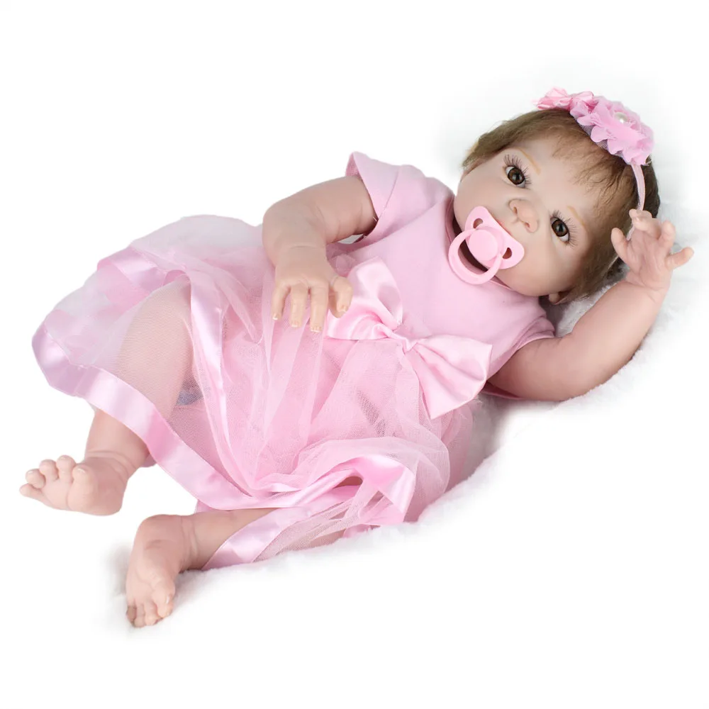 Anatomically Correct Toddler Girl Doll Full Body Silicone Lifelike