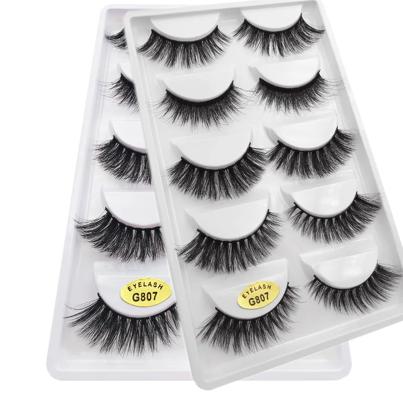 

5 Pairs 100% Supernatural Lifelike handmade false eyelash 3D strip mink lashes thick fake faux eyelashes Makeup beauty
