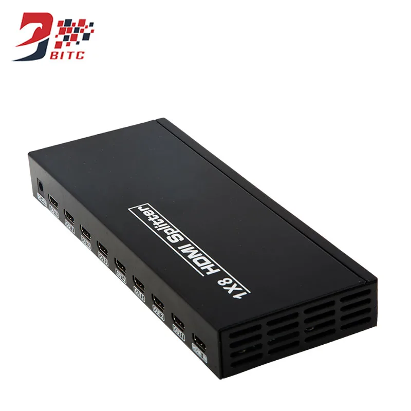 

SZBITC 8 Ports HDMI Splitter 1x8 HDMI Distributer 1 in 8 out 4K 3D For HDTV HDMI 1.4 Video Switch Converter