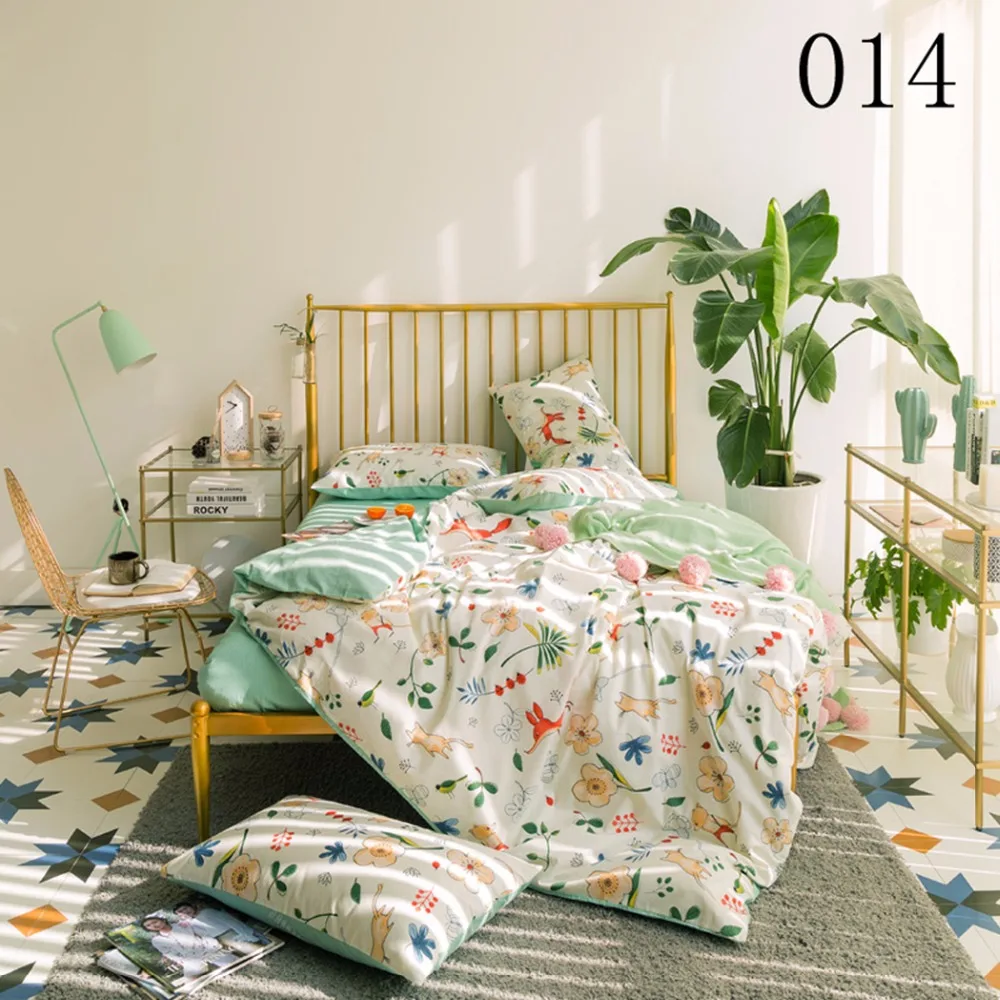 Cartoon Fox Full Queen Cotton 4pcs Bedding Set Bedclothes ...