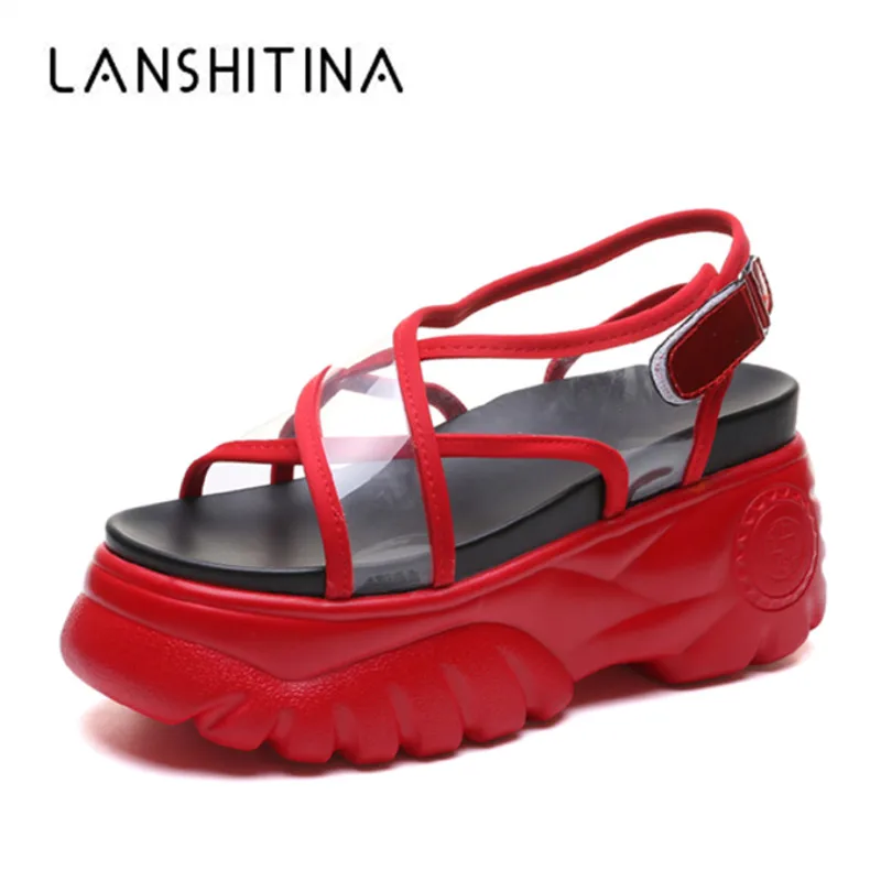 

New Fashion Summer Women Sneakers Gladiator Sandals Wedge Platform Shoes Woman 8.5CM Wedge Heels Thick Bottom Beach Flip Flops