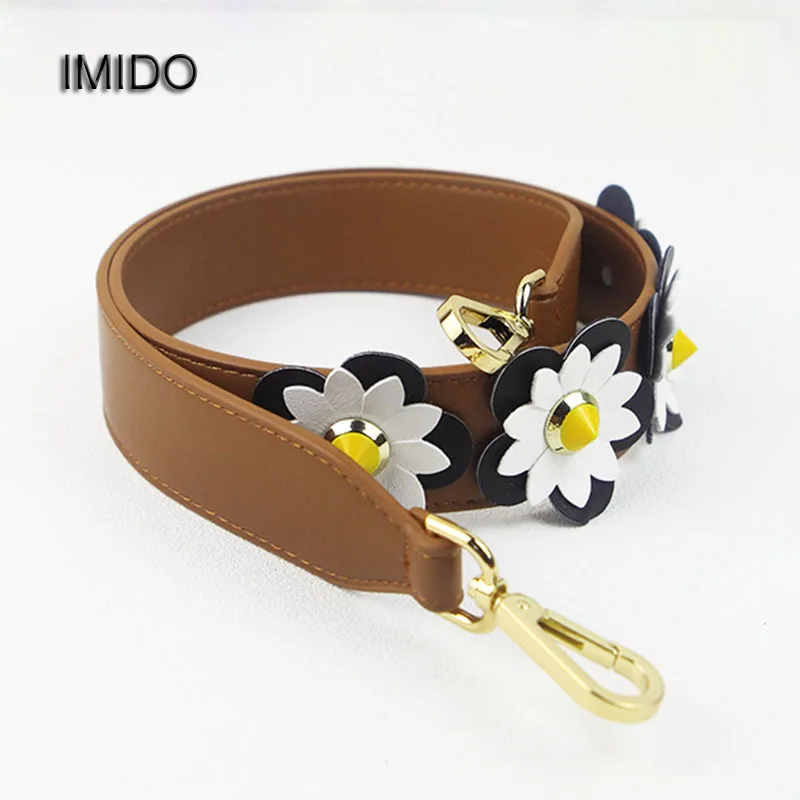 Beste IMIDO 102 cm Vrouwen Breed Vervanging Bandjes Bloem Lederen Schouder Riem Handtas accessoires onderdelen voor Tassen Rode correas STP031